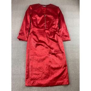 Vintage Elite‎ Collection Skirt Jacket Suit Set Red Women 4 Zip Up USA Made 90's